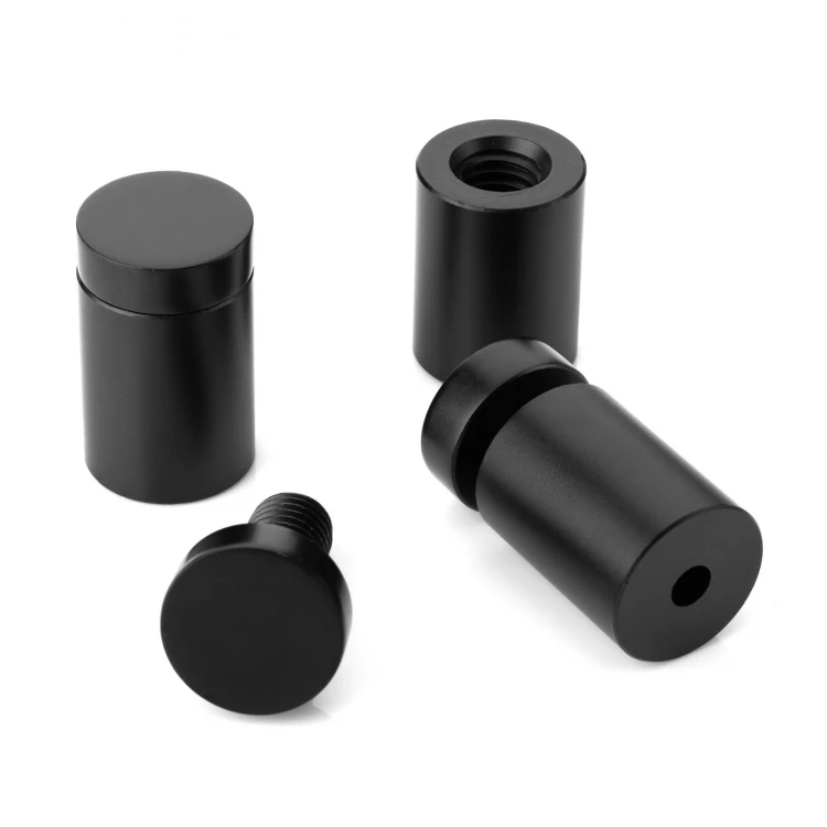 Aluminium Spacer for Plaques and Nameplates - Black - Diameter 19mm - DDS011