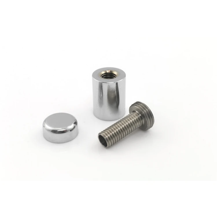 Chromed Spacer for Plaques and Nameplates - 2 Medium - Diameter 14mm - DDS035