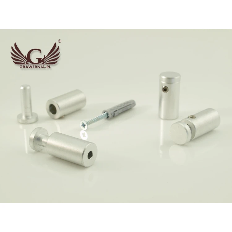 Spacer for plaques and nameplates - silver made of aluminium - diameter 12mm - DDS045