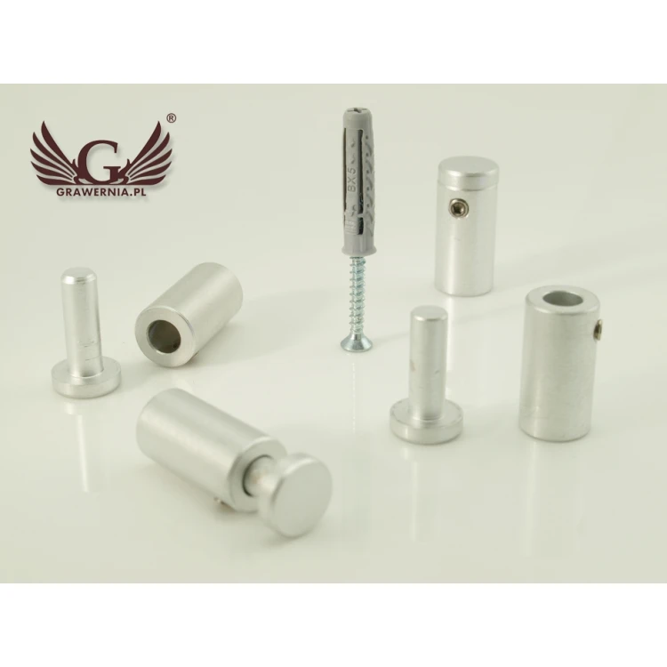 Spacer for plaques and nameplates - silver made of aluminium - diameter 12mm - DDS045