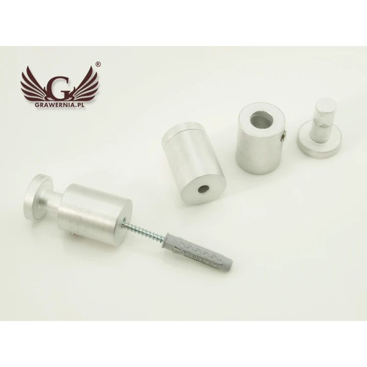 Spacer for plaques and nameplates - silver made of aluminium - diameter 18mm - DDS046