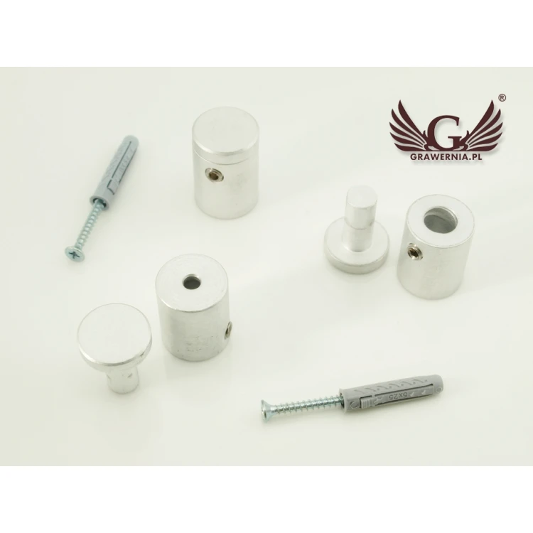 Spacer for plaques and nameplates - silver made of aluminium - diameter 18mm - DDS046