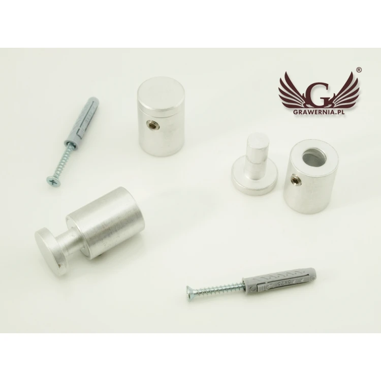 Spacer for plaques and nameplates - silver made of aluminium - diameter 18mm - DDS046