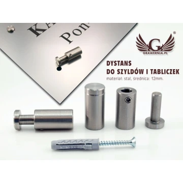 Spacer for plaques and nameplates - steel - diameter 12mm - DDS010