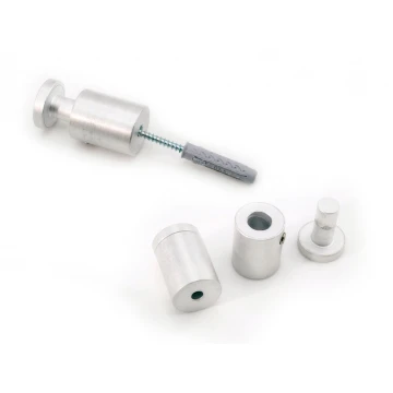 Spacer for plaques and nameplates - silver made of aluminium - diameter 18mm - DDS046