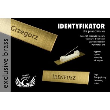 Exclusive Employee ID Badge - 54x11mm - ID036 - Brass