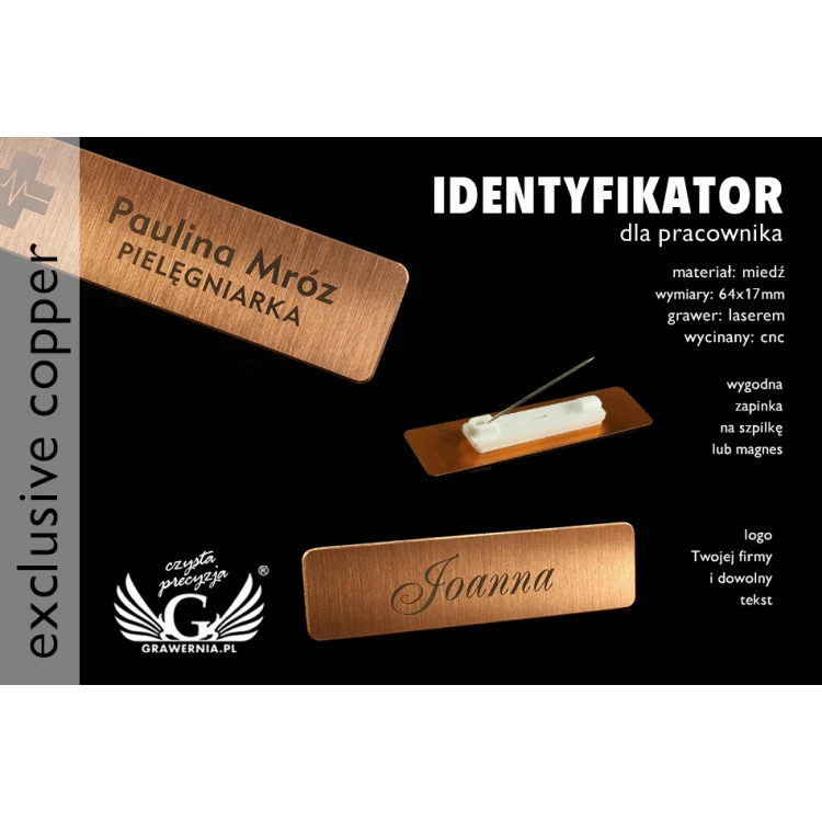 Exclusive Employee ID Badge - 64x17mm - ID038 - Copper