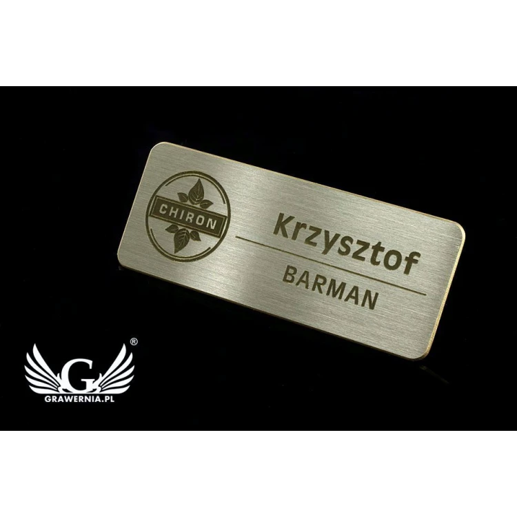 Exclusive Employee ID Badge - 66x26mm - ID043 - Silver Plated Brass