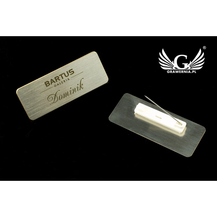 Exclusive Employee ID Badge - 66x26mm - ID043 - Silver Plated Brass