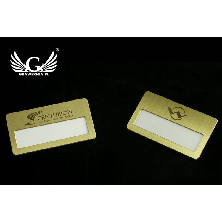 Exclusive ID Badge with Window - 68x36mm - ID045 - Brass
