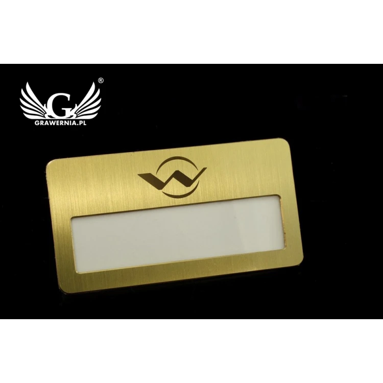 Exclusive ID Badge with Window - 68x36mm - ID045 - Brass