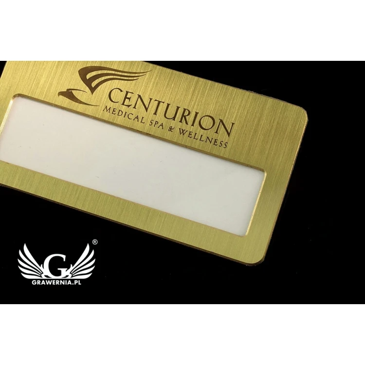 Exclusive ID Badge with Window - 68x36mm - ID045 - Brass