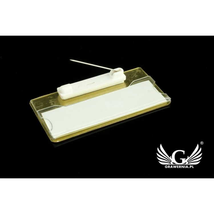 Exclusive ID Badge with Window - 68x36mm - ID045 - Brass