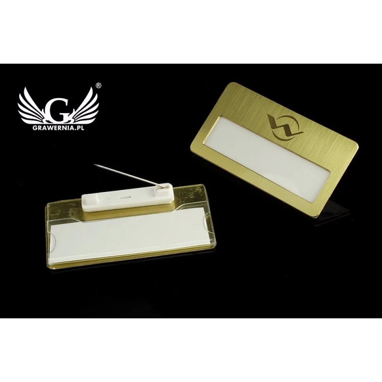 Exclusive ID Badge with Window - 68x36mm - ID045 - Brass