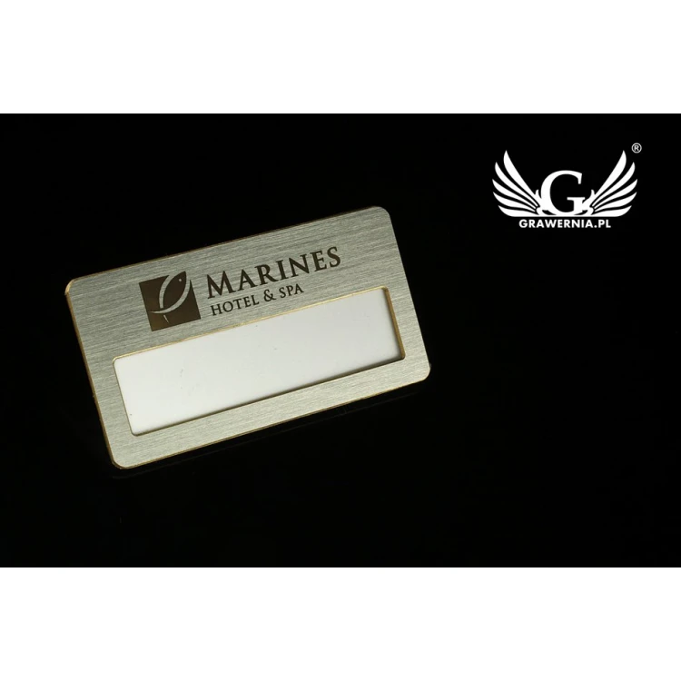 Exclusive ID Badge with Window - 68x36mm - ID046 - Silver Plated Brass