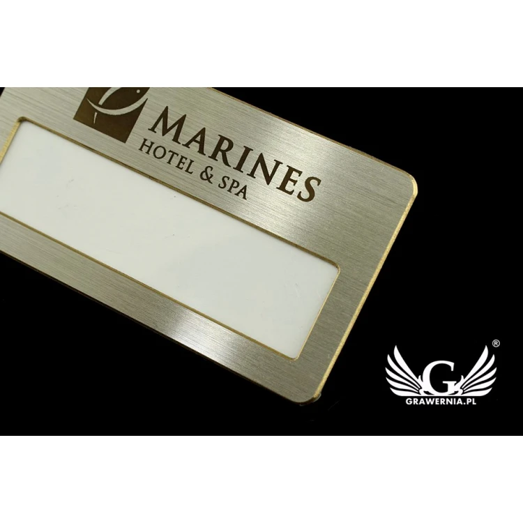 Exclusive ID Badge with Window - 68x36mm - ID046 - Silver Plated Brass