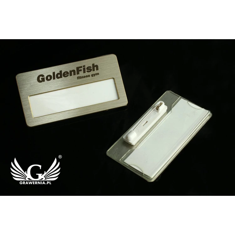 Exclusive ID Badge with Window - 68x36mm - ID046 - Silver Plated Brass