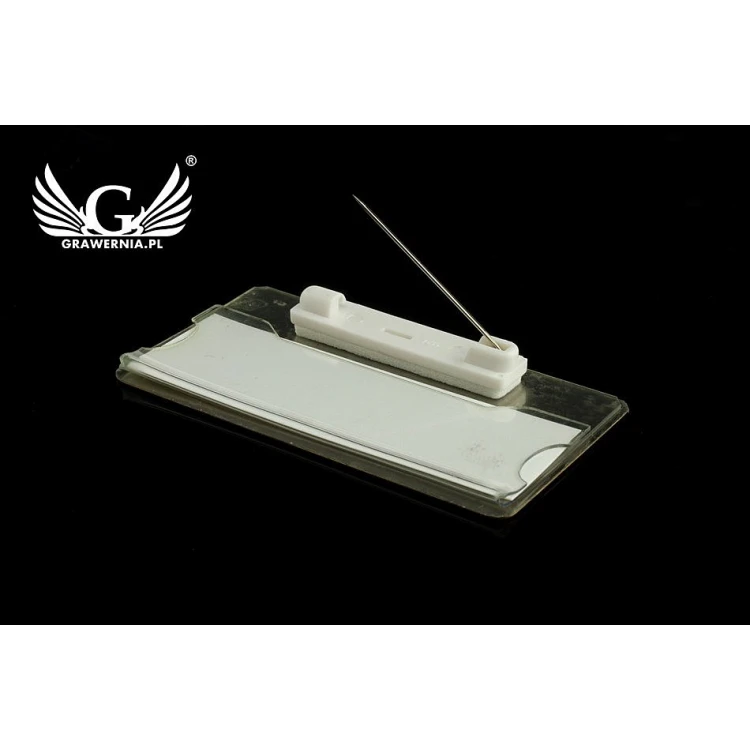 Exclusive ID Badge with Window - 68x36mm - ID046 - Silver Plated Brass