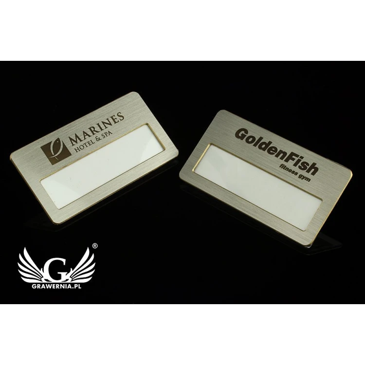 Exclusive ID Badge with Window - 68x36mm - ID046 - Silver Plated Brass