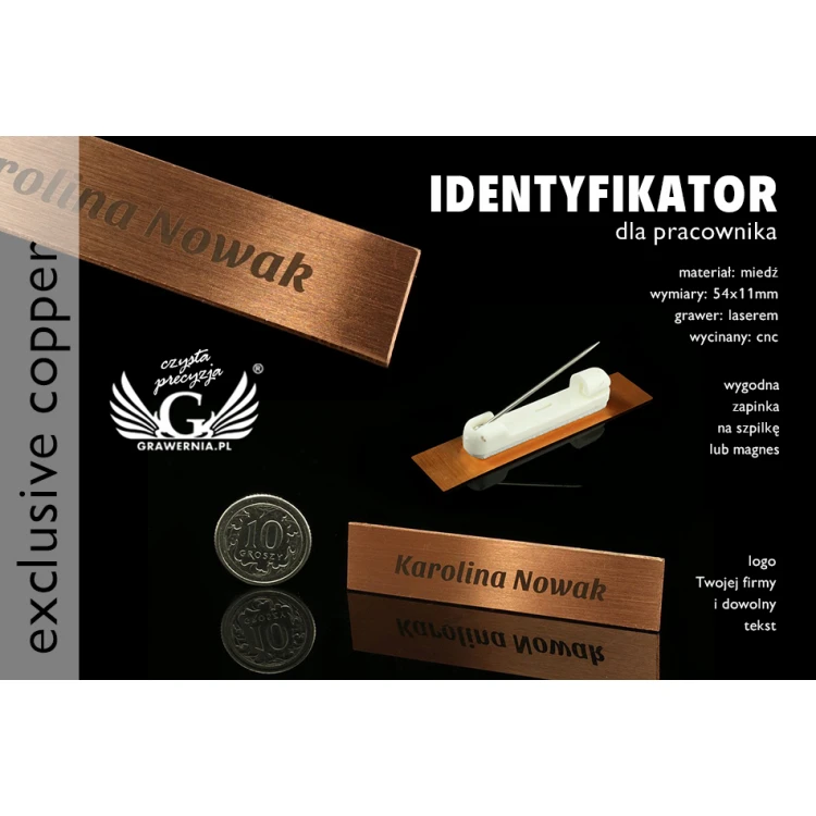 Exclusive Employee ID Badge - 54x11mm - ID035 - Copper