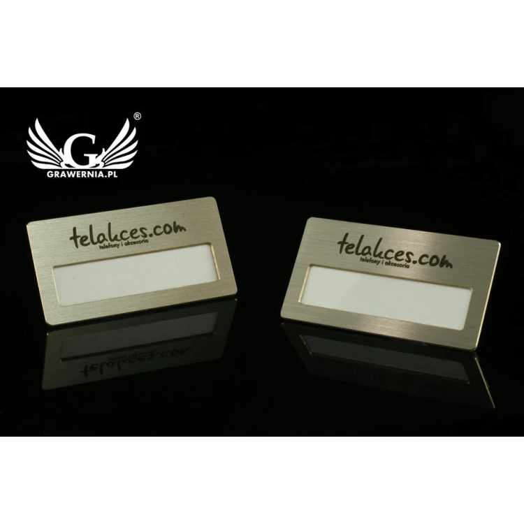 Exclusive ID Badge with Window - 68x36mm - ID046 - Silver Plated Brass