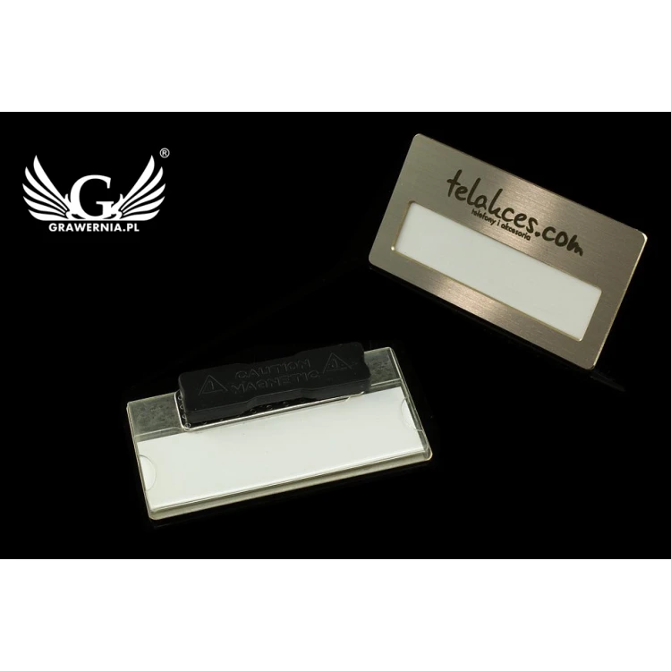 Exclusive ID Badge with Window - 68x36mm - ID046 - Silver Plated Brass