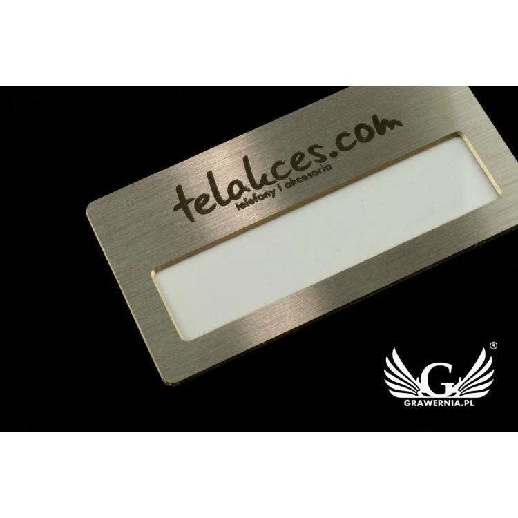 Exclusive ID Badge with Window - 68x36mm - ID046 - Silver Plated Brass