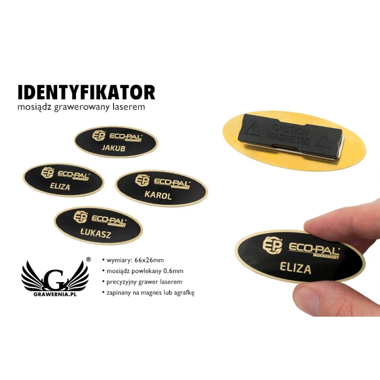 Exclusive Brass ID Tag - 66x26mm - Coated Brass - ID067