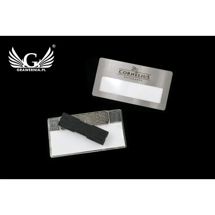Exclusive ID Badge with Window - 68x36mm - ID092 - Steel