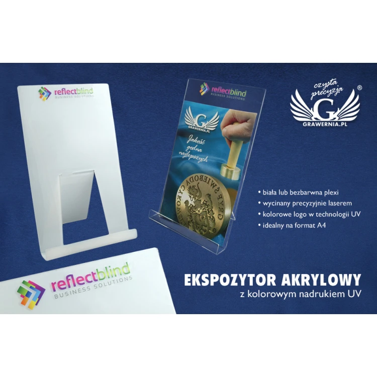 Acrylic Display Stand - A4 size - UV print logo - model K005