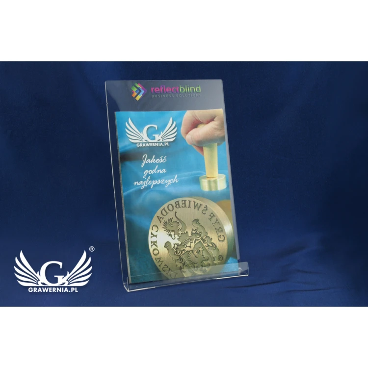 Acrylic Display Stand - A4 size - UV print logo - model K005