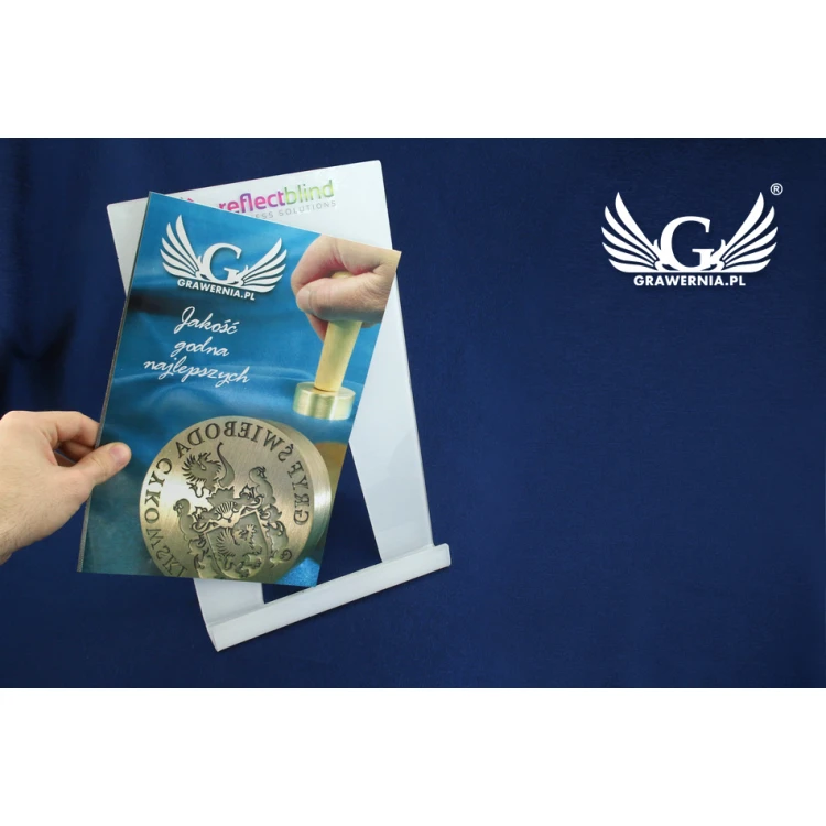 Acrylic Display Stand - A4 size - UV print logo - model K005