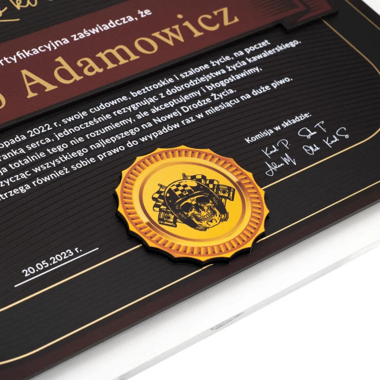 Elegant Bachelor Party Diploma - UV Print - DUV101