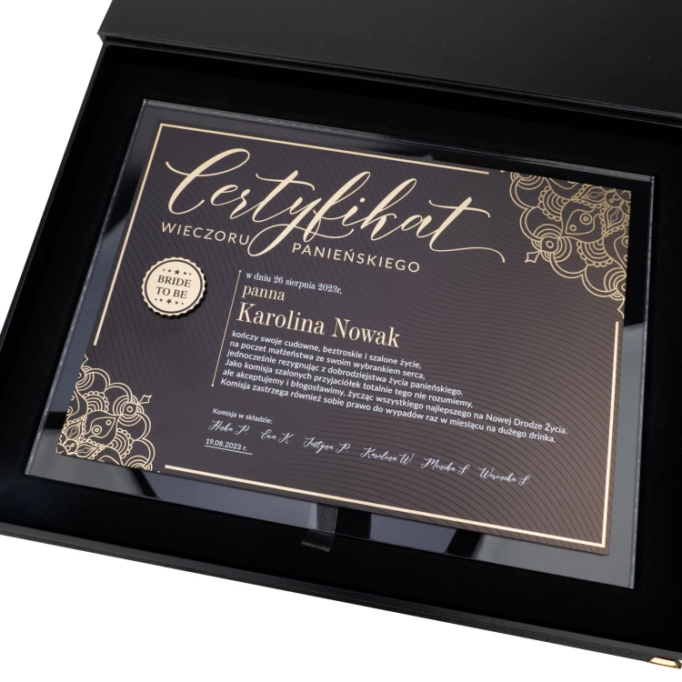 Elegant Bachelorette Party Diploma - size 304x228mm - DUV102