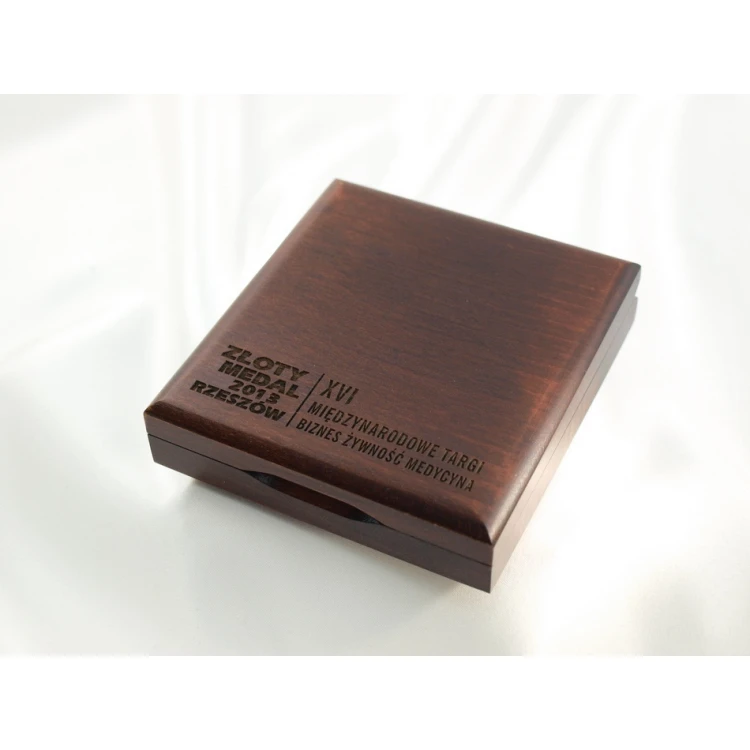 Wooden case box with two slots for 80mm diameter medal - KAS12