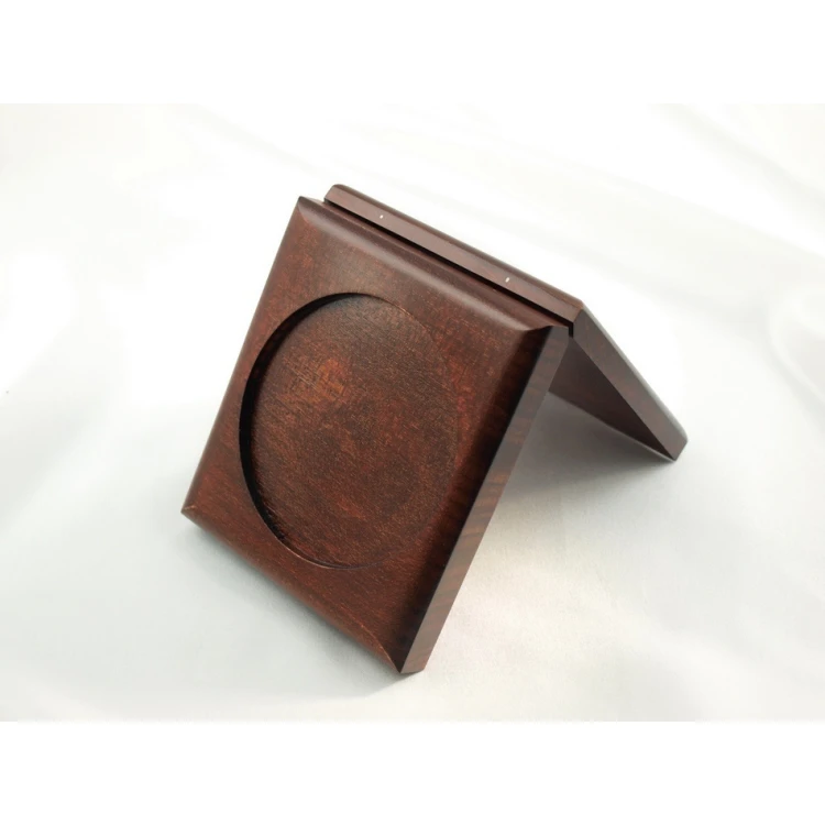 Wooden case box with two slots for 80mm diameter medal - KAS12