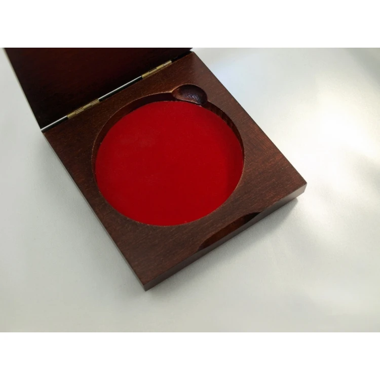 Wooden case box with two slots for 80mm diameter medal - KAS12