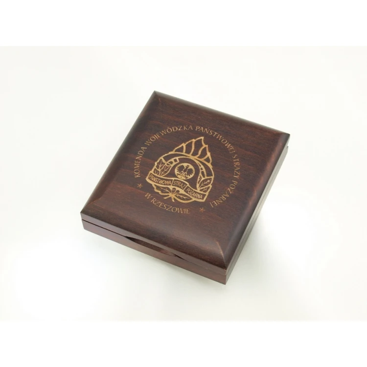Wooden case box with two slots for 70mm diameter medal - KAS05