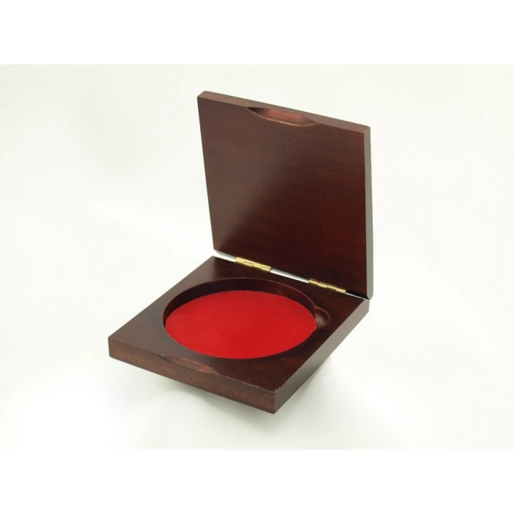 Wooden case box with two slots for 70mm diameter medal - KAS05