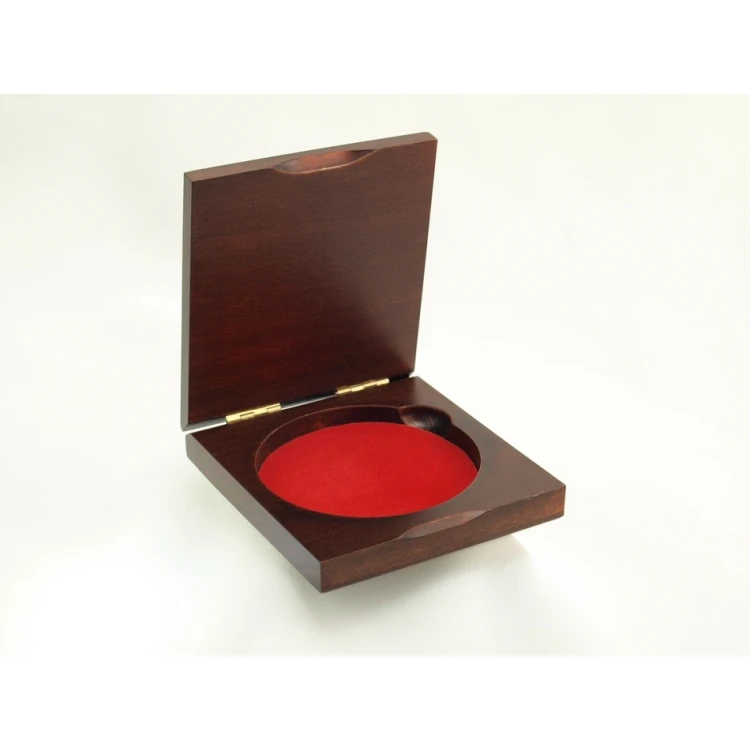 Wooden case box with two slots for 70mm diameter medal - KAS05