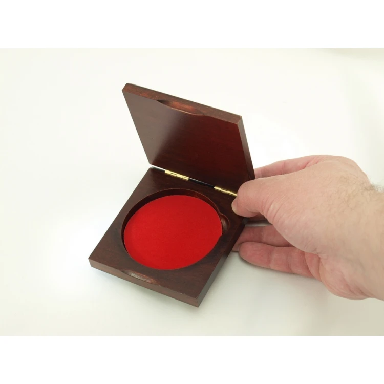 Wooden case box with two slots for 70mm diameter medal - KAS05