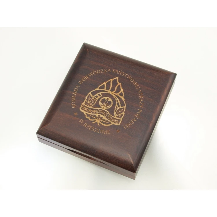 Wooden case box with two slots for 70mm diameter medal - KAS05