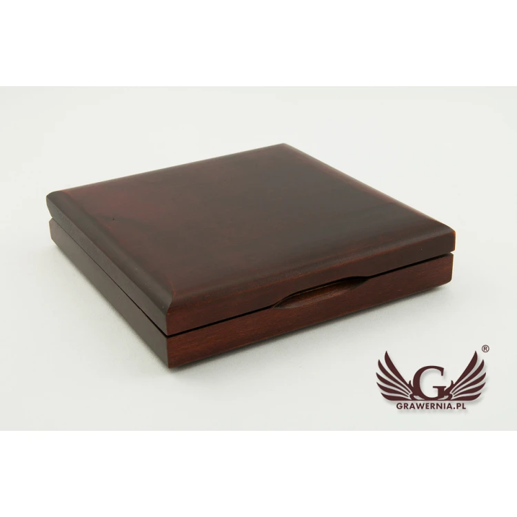Wooden case box with two slots for 90mm diameter medal - KAS07