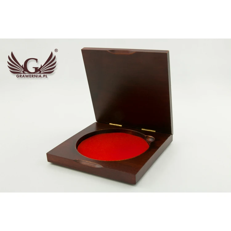 Wooden case box with two slots for 90mm diameter medal - KAS07