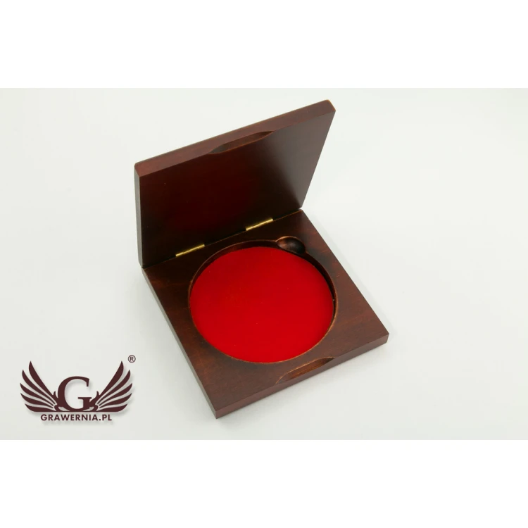 Wooden case box with two slots for 90mm diameter medal - KAS07