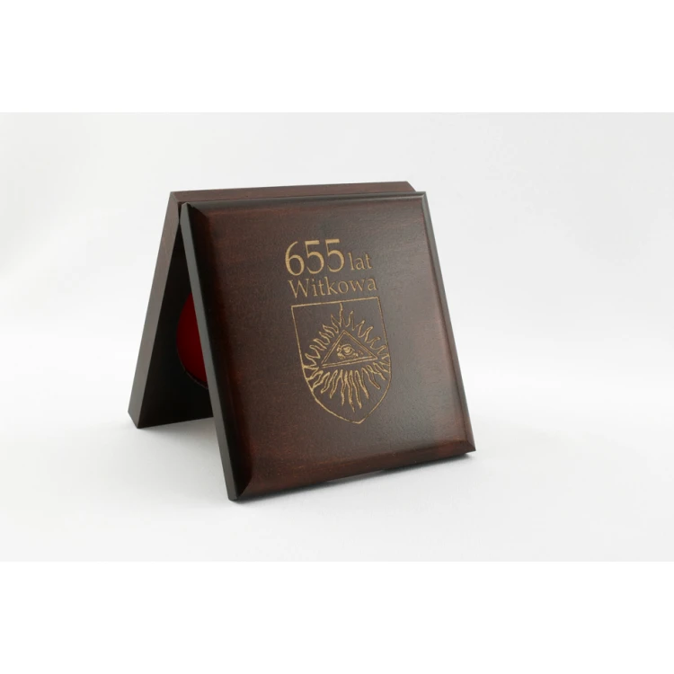 Wooden case box with two slots for 90mm diameter medal - KAS07