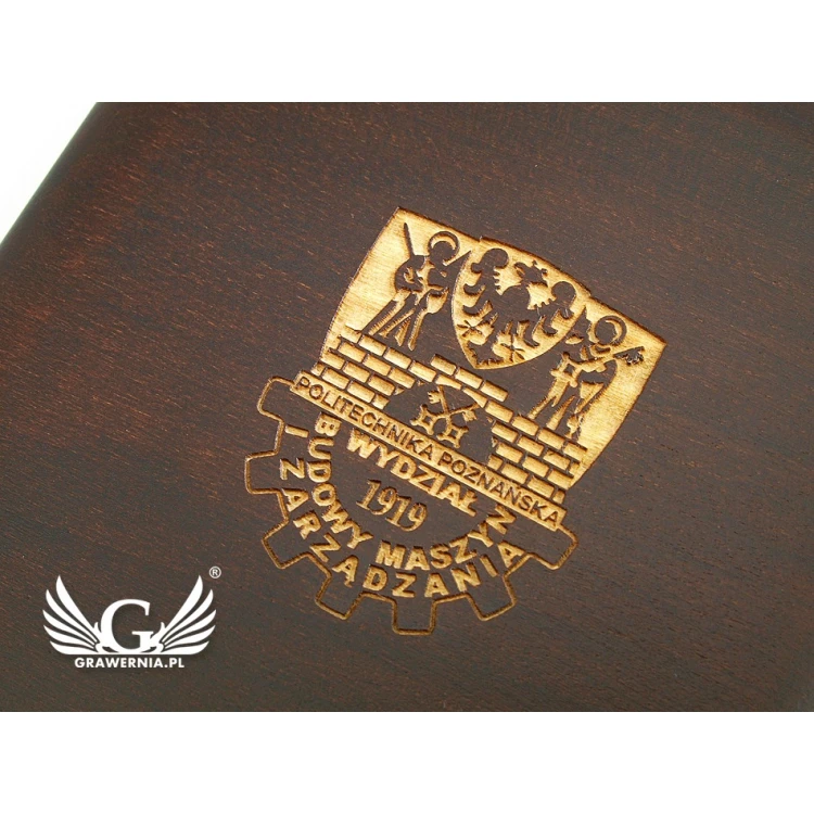 Wooden case box with single slot for 80mm diameter medal