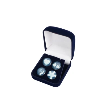 Navy Blue Exclusive Case for Metal Pins - Size: 54x57x34mm - ET046