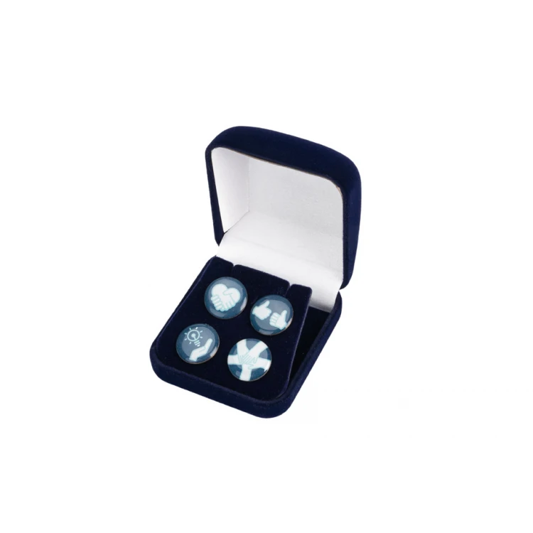 Navy Blue Exclusive Case for Metal Pins - Size: 54x57x34mm - ET046