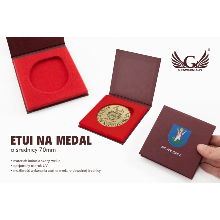 Standard Case for 70mm Diameter Medal - Red - ET021